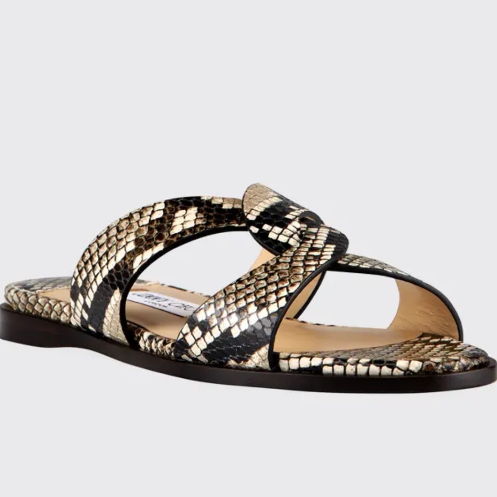 Brand new JIMMY CHOO
Atia Snake-Print Flat Slide Sandals - Picture 2 of 6